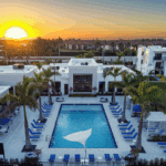 Aerial View of The Palmeri Residences at Sunset